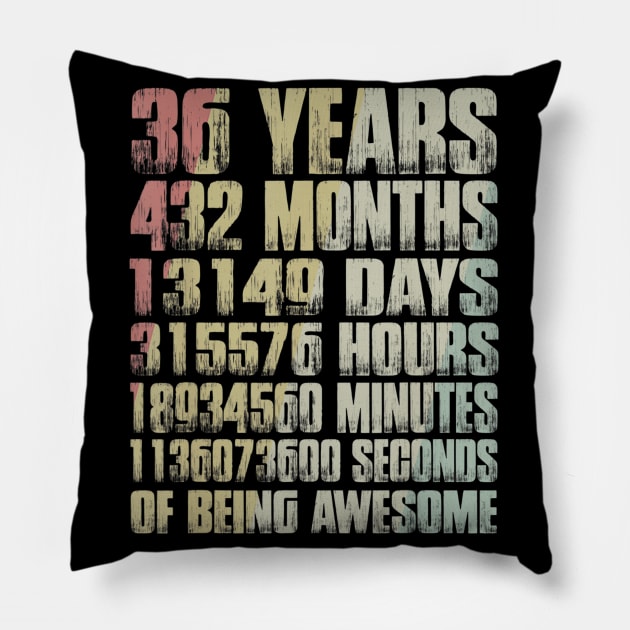 Vintage 1984 36th Birthday 36 Yrs Old Months Gift Pillow by semprebummer7