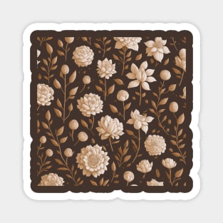 Seamless pattern with brown flowers Magnet