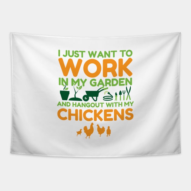 'I Just Want To Work In My Garden' Gardening Gift Tapestry by ourwackyhome
