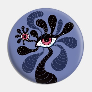 Psychedelic Hypnotic Art Creepy Double Pink Eye Pin