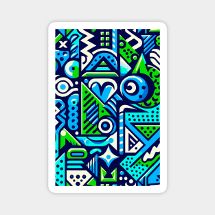 Abstract Colorful 90s Pattern Magnet