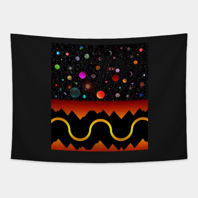 Dreaming of planets Tapestry by dltphoto