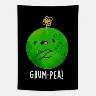 Grum-pea Cute Grumpy Pea Veggie Pun Tapestry