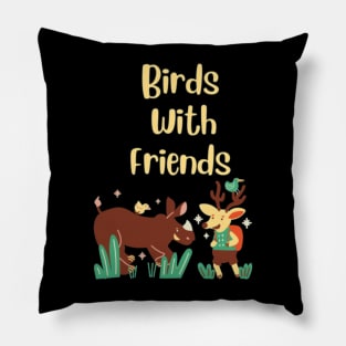 Birds With Friends- Animal lovers and nature lover Pillow