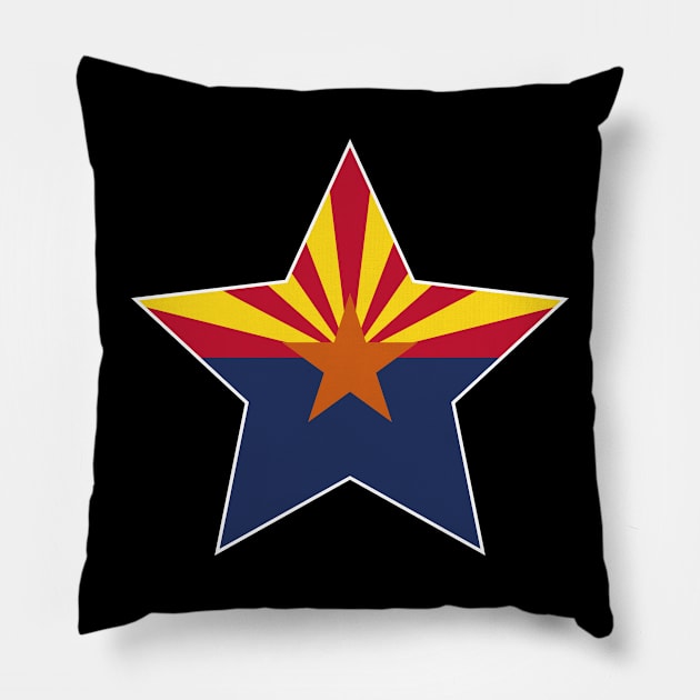 Arizona State Flag Star Pillow by Realittle