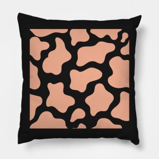 Orange Pastel Cow Print Pillow