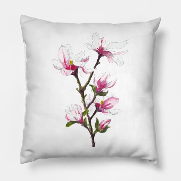 Magnolia blossoms Pillow by Bridgetdav