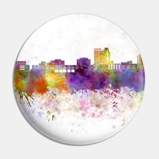 Bridgeport skyline in watercolor background Pin