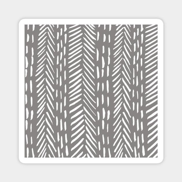 Abstract herringbone pattern - gray Magnet by wackapacka