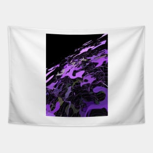 Purple and Black Abstract 3D Digital Graphic Tapestry