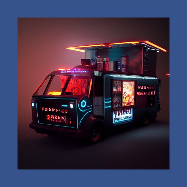 Cyberpunk Tokyo Ramen Food Truck by Grassroots Green