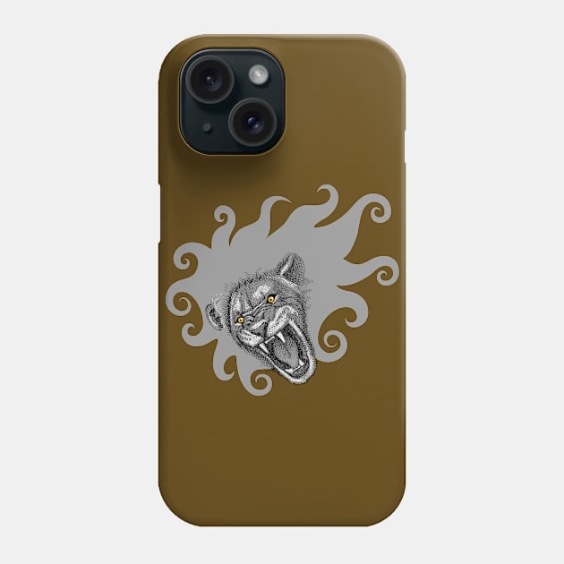 Curl hair lion Phone Case by tsign703