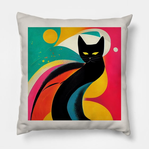 Abstract Cat Pillow by n23tees