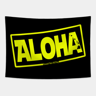 Aloha Hawai'i Nei (yellow) by Hawaii Nei All Day Tapestry