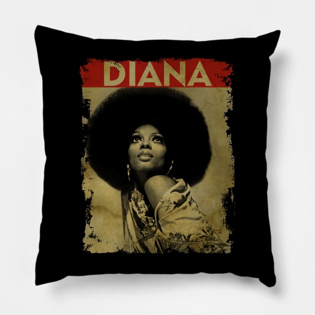 TEXTURE ART-Diana Ross - RETRO STYLE Pillow by ZiziVintage