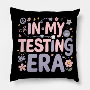 In My Testing Era Playful Creative Flowers Stars Peace Funny Pillow