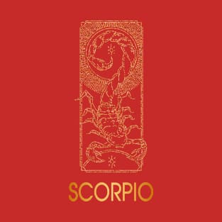 Golden Scorpio Zodiac Sign T-Shirt