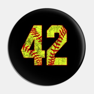 Fastpitch Softball Number 42 #42 Softball Shirt Jersey Uniform Favorite Player Biggest Fan Pin