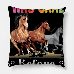 Let_s Face It I Was Crazy Before The Horse Pillow