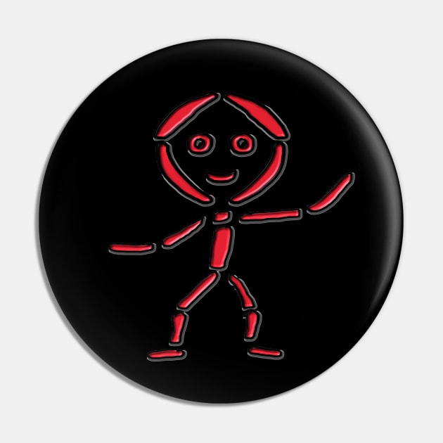 Neon Stickman Pin by Mark Ewbie