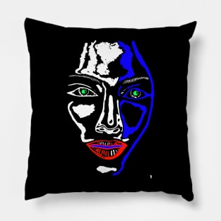 Faces of a woman, colours of a woman Pillow