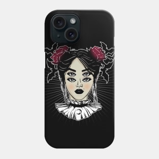 Funny portrait of a girl in tattoo style Phone Case