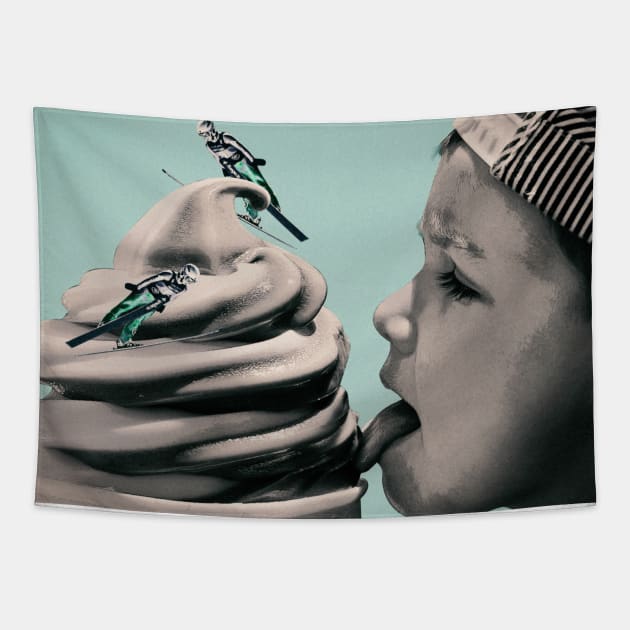 Ice cream ski Tapestry by Ali del sogno