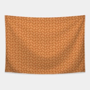 Retro Inspired D20 Circles Seamless Pattern - Orange Tapestry