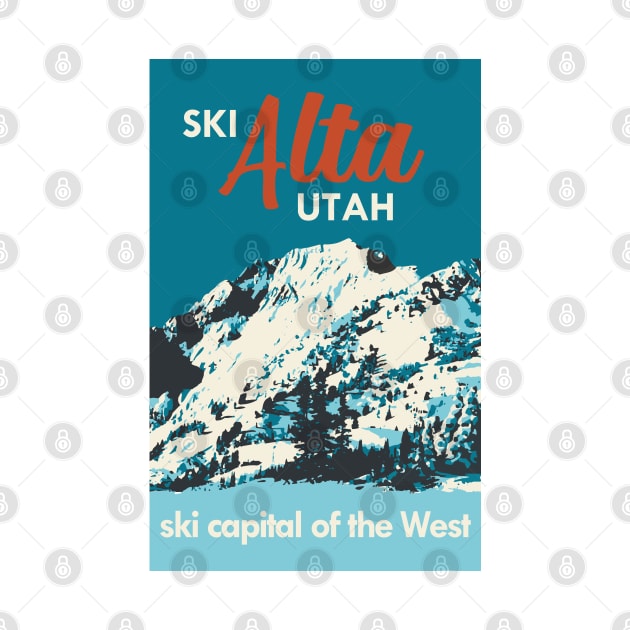 Ski Alta Vintage Poster by ROEDERcraft