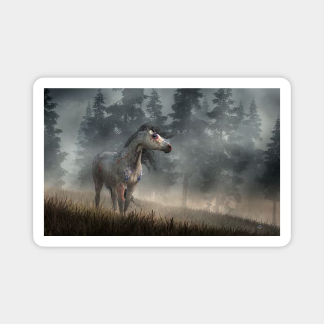 Dapple Gray War Horse Magnet by DanielEskridge