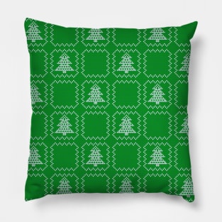 Cozy Christmas ugly sweater green checkered pattern Pillow