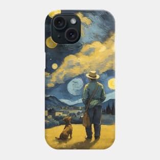 Starry Night Dachshund  Dog , Van Gogh Dachshund Art Phone Case