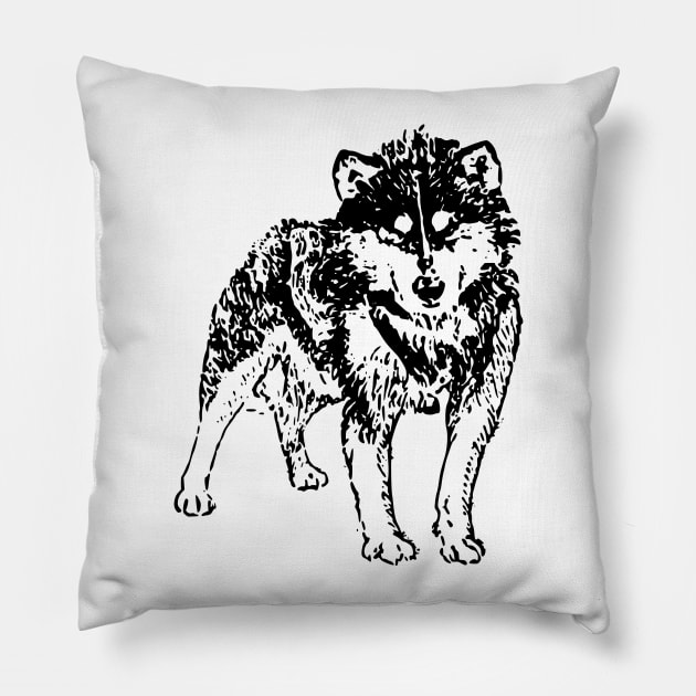 Husky Pillow by linesdesigns