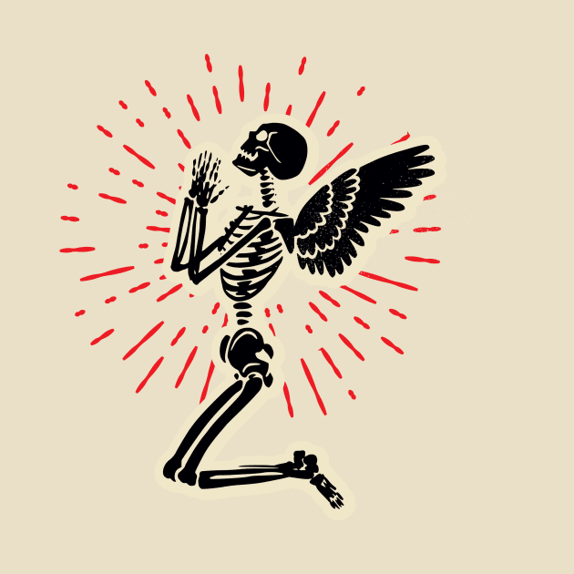 Praying Skeleton Angel by Benser Creative