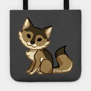 Adorable brown chibi wolf design Tote