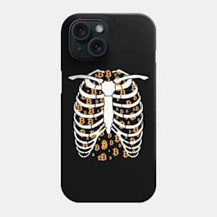 Skeleton With Bitcoins Phone Case