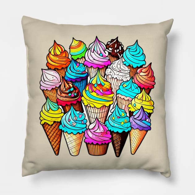 Ice Cream Collecrion Pillow by Sugarori