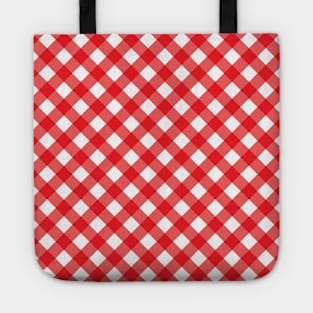 Christmas plaid red pattern Tote