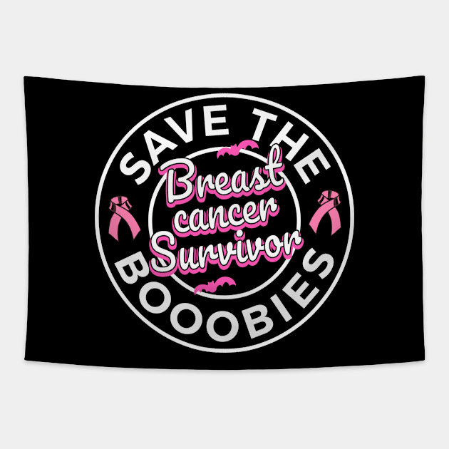 Humor Halloween Breast Cancer Survivor Tapestry by lisalizarb