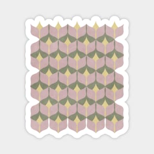 Geometric Pattern Pink Yellow Green Magnet