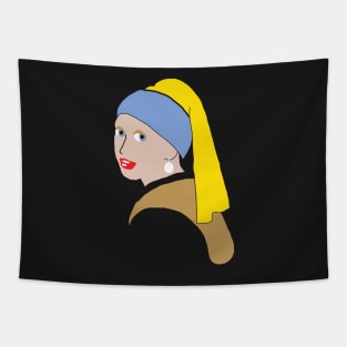 Girl with a Pearl Earring Minimized Tapestry