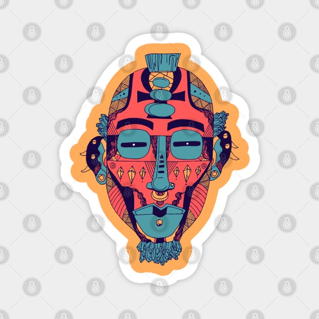 Retro Triad African Mask 5 Magnet by kenallouis