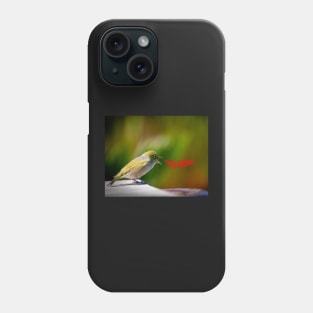 Happy Birthday greeting from cute little bird Phone Case