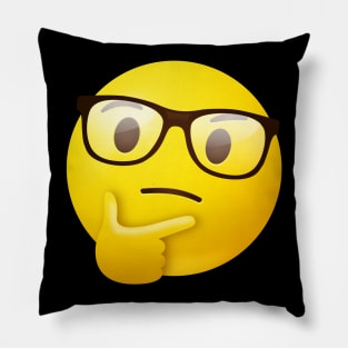 Nerdy thinking face emoji Pillow