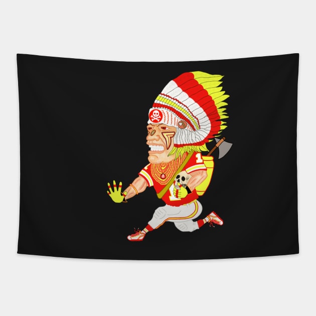 BIG CHIEF RED Tapestry by DRAWGENIUS