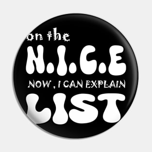 Christmas Humor: On the NICE List Pin