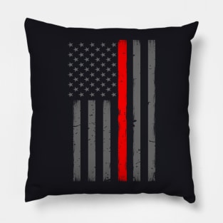 Thin Red Line American Flag Pillow