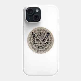 Mandala - Owl B&W Phone Case