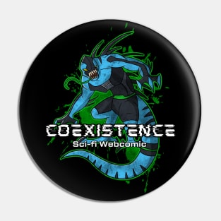 Syrac with logo-  Coexistence The Series Webcomic Pin