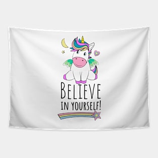 Unicorn Wishes On The Moon And Stars Tapestry